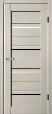 Дверь FlyDoors Статус ST01 капучино софт, ПВХ, черное стекло
