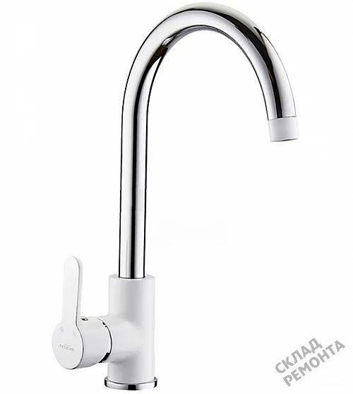 Фото Смеситель для кухни Ledeme H03 L4003W однорычажный белый купить в Новосибирске: цена, описание, фото. Интернет-магазин 1