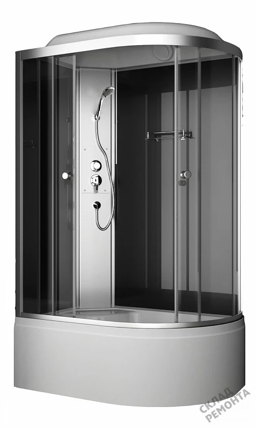 Фото Душевая кабина ODA 8406 black L высокий поддон асимметричная 120*80 купить в Новосибирске: цена, описание, фото. Интернет-магазин 2