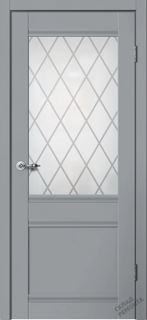 Фото Дверь FlyDoors Классик С01 серый, эмалит, матовое стекло – купить в Новосибирске: цена, описание, фото. Интернет-магазин. 1