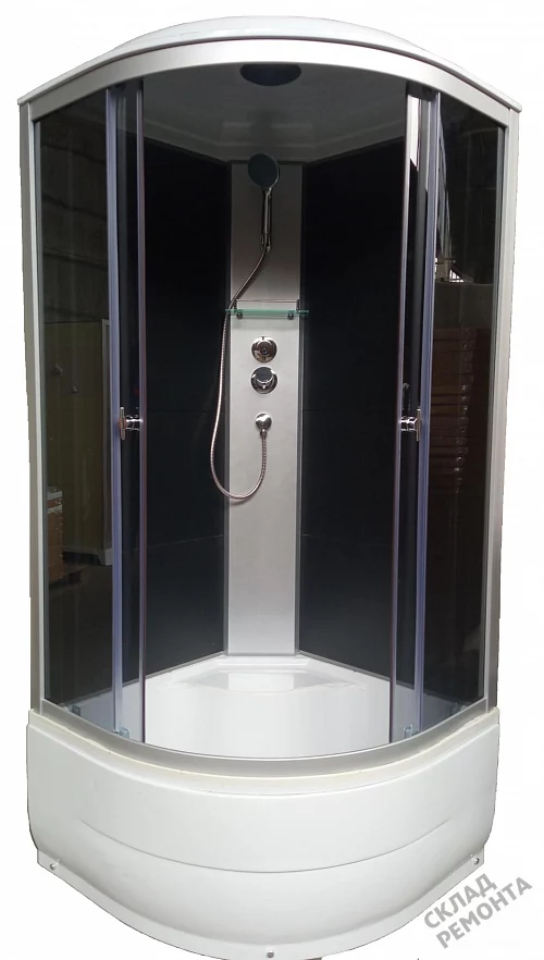 Фото Душевая кабина Aquapulse 4003D grey black высокий поддон угловая 100*100 купить в Новосибирске: цена, описание, фото. Интернет-магазин 2