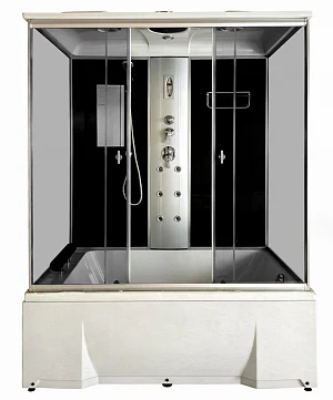 Душевая кабина Aquacubic 3310B grey black высокий поддон прямоугольная 150*85