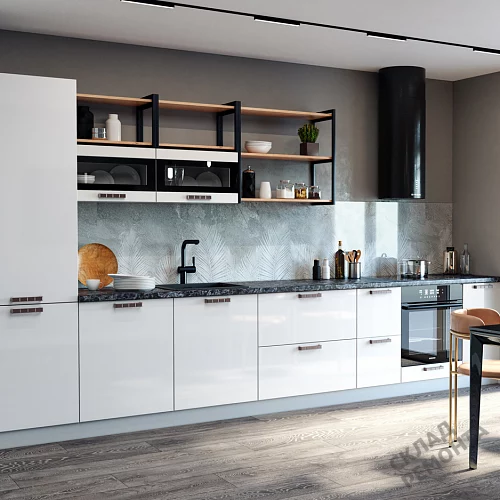Фото Кухня ДСВ Олива снег – купить в Новосибирске: цена, описание, фото. Интернет-магазин 1