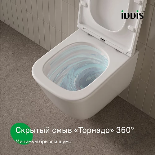 Фото Унитаз подвесной Iddis Торр TOQFDSEi25 безободковый купить в Новосибирске: цена, описание, фото. Интернет-магазин 2