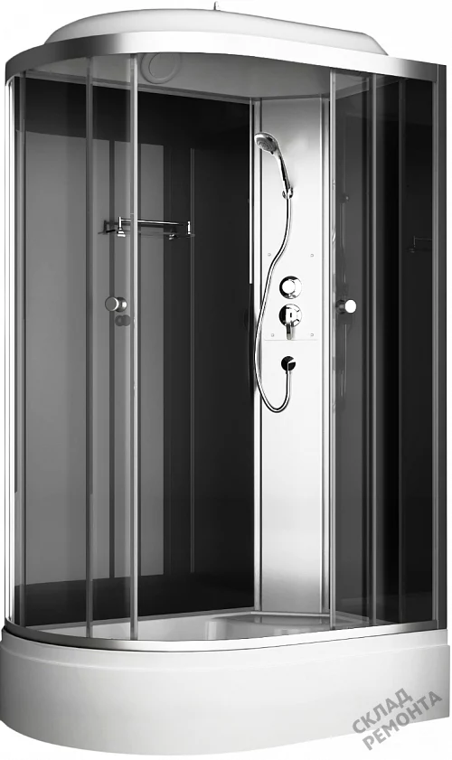 Фото Душевая кабина ODA 8406 R grey тонированное средний поддон асимметричная 120*80 купить в Новосибирске: цена, описание, фото. Интернет-магазин 3