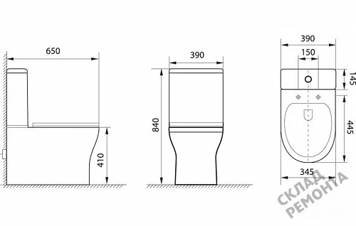 Фото Унитаз напольный Aquanet Roll-C 210764 безободковый купить в Новосибирске: цена, описание, фото. Интернет-магазин 5
