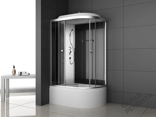 Фото Душевая кабина ODA 8406 black L высокий поддон асимметричная 120*80 купить в Новосибирске: цена, описание, фото. Интернет-магазин 6