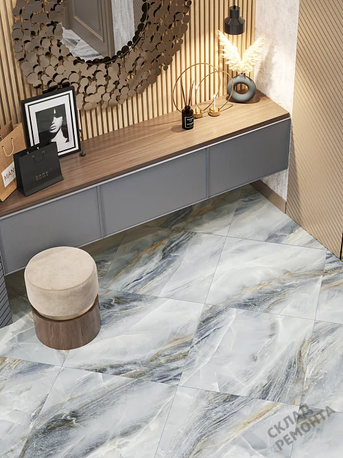 Фото Керамогранит матовый New Trend Эстель D60228M синий 600*600*9,5 – купить в Новосибирске: цена, описание, фото. Интернет-магазин 1