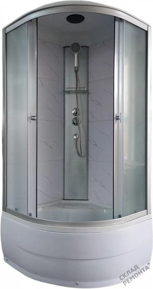 Фото Душевая кабина Aquapulse 4102E fabric white marble высокий поддон угловая 90*90 купить в Новосибирске: цена, описание, фото. Интернет-магазин 1