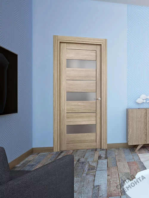 Фото Дверь FlyDoors Ла Стелла 200 ясень латте, экошпон, матовое стекло – купить в Новосибирске: цена, описание, фото. Интернет-магазин. 1