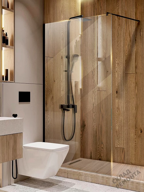 Фото Душевая перегородка LUXMARE LXM04-100-BL стекло 8 мм 100*195 купить в Новосибирске: цена, описание, фото. Интернет-магазин 3