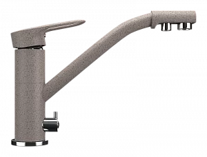 Смеситель для кухни Ulgran U-010-302 с каналом для фильтр. воды однорычажный песочный