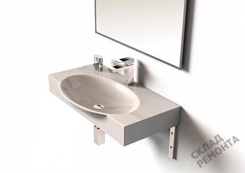 Фото Раковина подвесная Sanita Luxe Infinity INF76SLWB01KR на кронштейнах, 76 см купить в Новосибирске: цена, описание, фото. Интернет-магазин 2