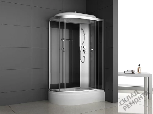 Фото Душевая кабина ODA 8406 R grey тонированное средний поддон асимметричная 120*80 купить в Новосибирске: цена, описание, фото. Интернет-магазин 2