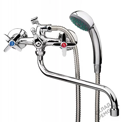 Фото Смеситель для ванны Ledeme H20 L2120 двухвентильный хром купить в Новосибирске: цена, описание, фото. Интернет-магазин 1