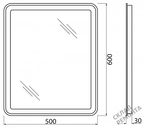 Фото Зеркало подвесное BelBagno Marino SPC-MAR-500-600-LED-BTN 50 с подсветкой купить в Новосибирске: цена, описание, фото. Интернет-магазин 7