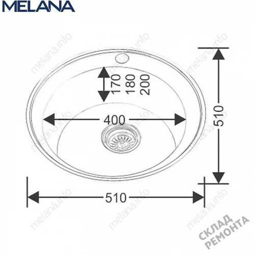 Фото Мойка для кухни Melana MLN 0.6/170мм полиров. хром 51*51 – купить в Новосибирске: цена, описание, фото. Интернет-магазин 4