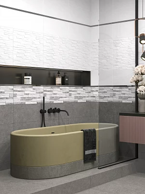 Плитка настенная Alma Ceramica Дискавер TWU2550DCV00 светло-серый 249*500