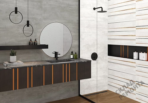 Фото Плитка настенная Alma Ceramica Дакар TWU3090DKR14R светло-серый 300*900 – купить в Новосибирске: цена, описание, фото. Интернет-магазин 4