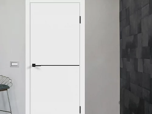 Фото Дверь VellDoris Flat H1 (кромка белая с 2-х сторон) белый, эмаль, без стекла – купить в Новосибирске: цена, описание, фото. Интернет-магазин. 2