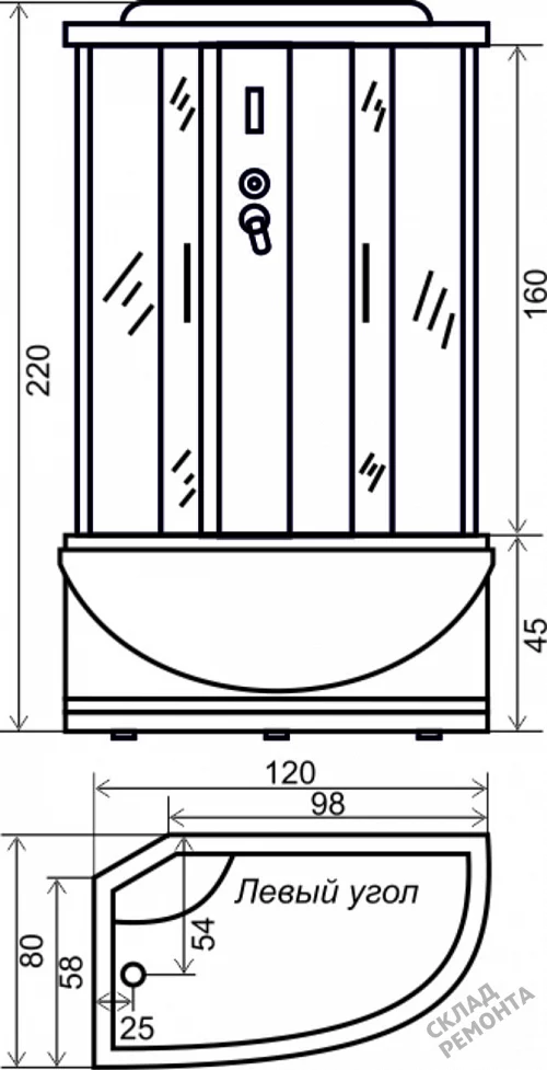 Фото Душевая кабина Aquapulse 4006D L fabric white высокий поддон асимметричная 120*80 купить в Новосибирске: цена, описание, фото. Интернет-магазин 7